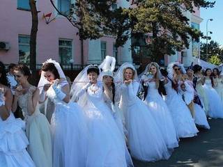 Невесты стоят в ряд