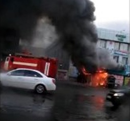 В одной из донерных Семея произошел пожар