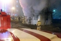 Стационарный пост полиции сгорел в Усть-Каменогорске
