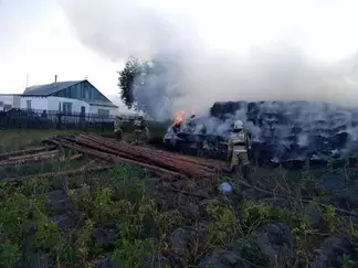 В Семее в результате пожара сгорела 21 тонна сена