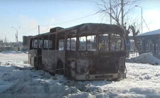 В Семее сгорел маршрутный автобус