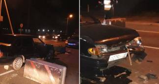 Водитель протаранил бетонное ограждение, пытаясь прорваться в Уральск