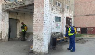 Военнослужащие из города Семей провели обработку в городе Аксу