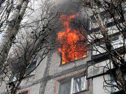 Пожар в многоэтажке