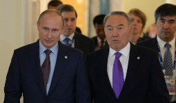 Назарбаев и Путин в Атырау