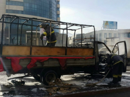 Сгоревшая ГАЗель на Аль-Фараби