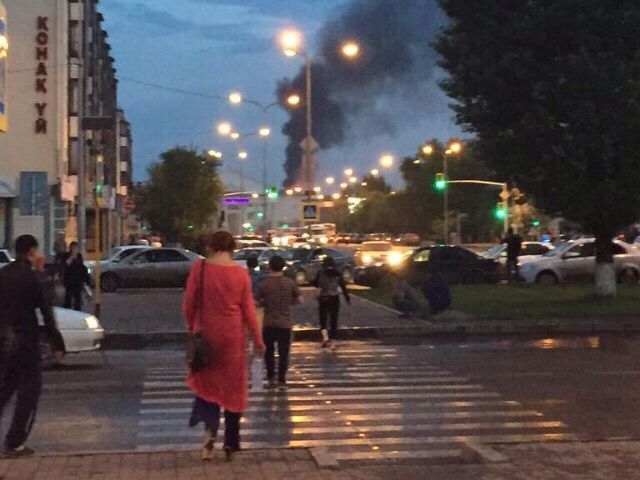 Возгорание военкомата в Астане