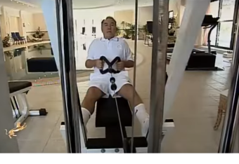 Назарбаев в фитнес-зале