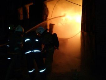 Пожар на складе в Павлодаре