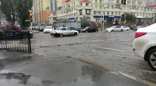подтопленные улицы Астаны