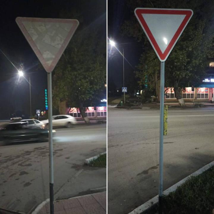 В Семее обновляют дорожные знаки