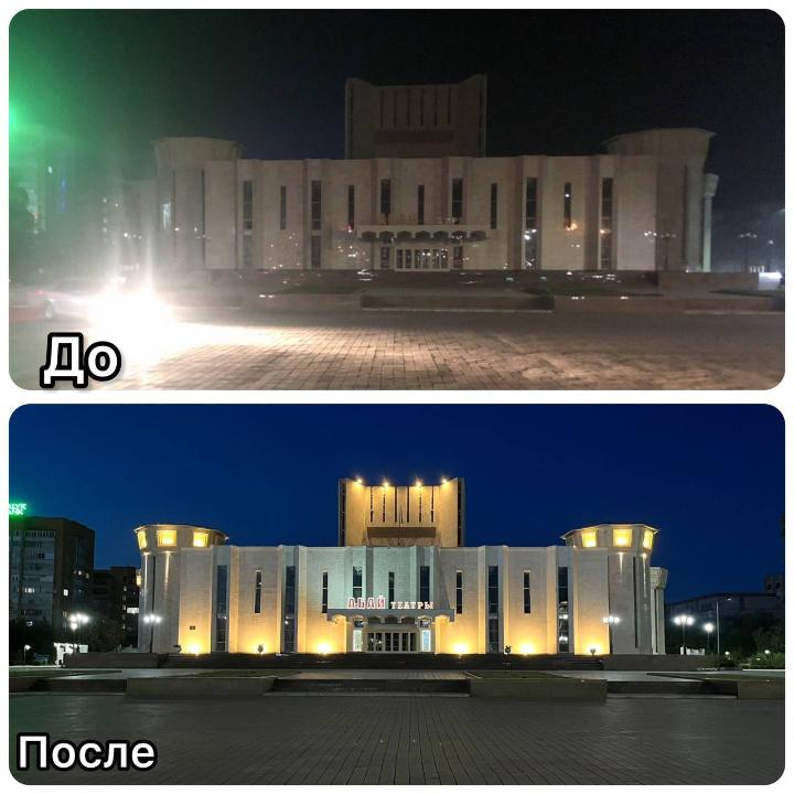 В Семее ведутся работы по установке декоративного ночного освещения