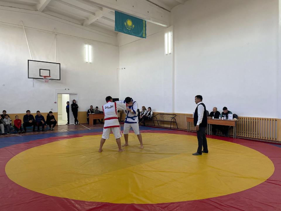 Турнир по қазақ күресі прошел среди студентов колледжей