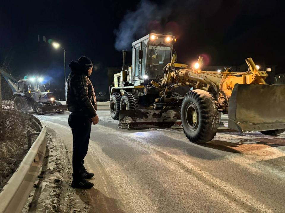 Аким проинспектировал ход снегоуборочных работ