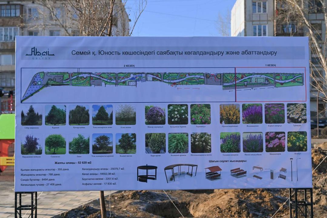 В Семее в микрорайоне «Юность» строится современное общественное пространство