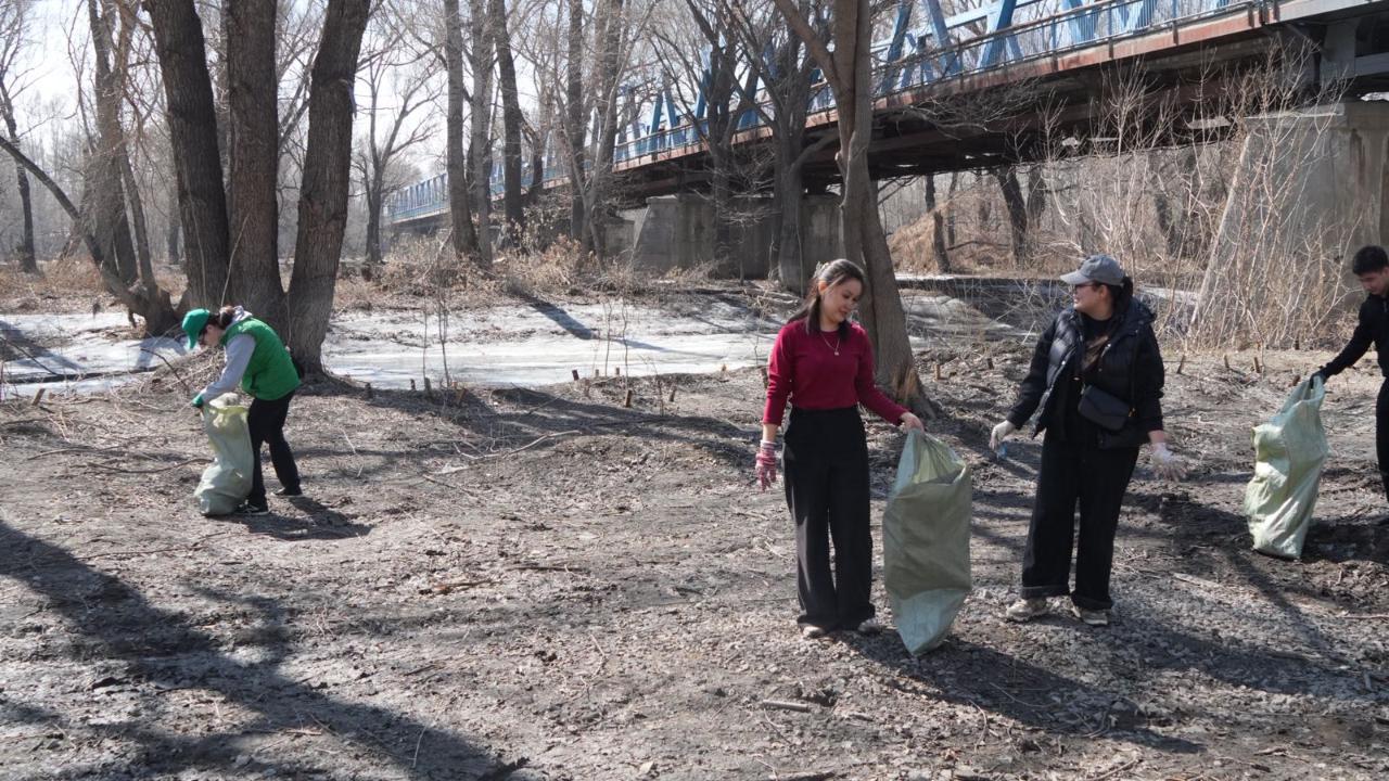 В Семее прошла акция по очистке острова